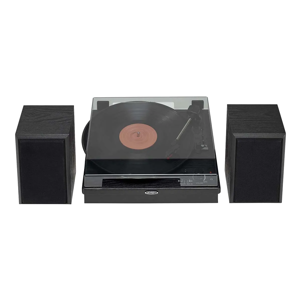 Jensen Audio 3-Speed Stereo Turntable with Separate Speakers and Dual Bluetooth Transmit/Receive