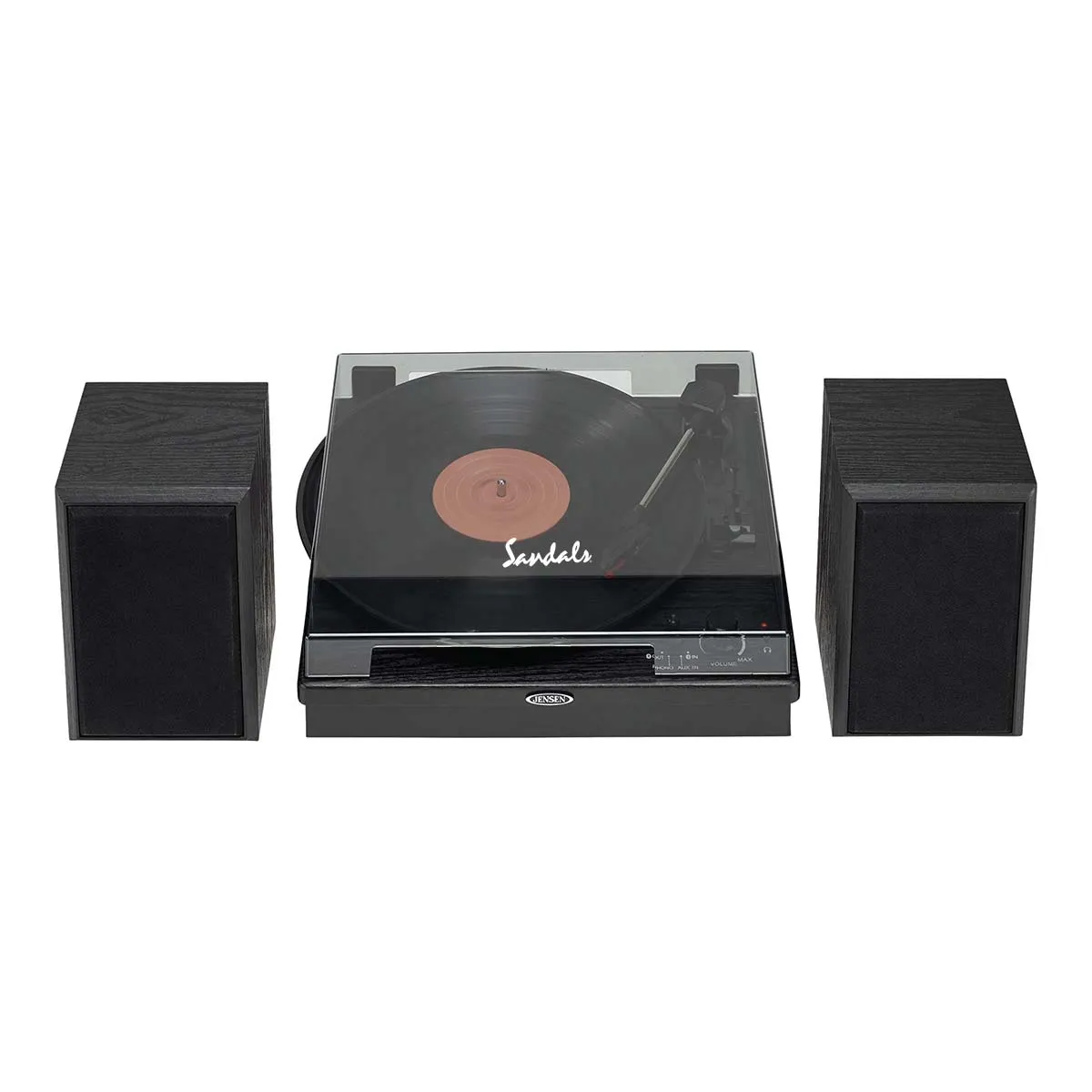 Jensen Audio 3-Speed Stereo Turntable with Separate Speakers and Dual Bluetooth Transmit/Receive