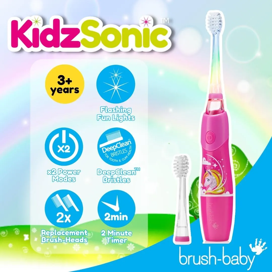 KidzSonic® Unicorn Kids Electric Toothbrush (3  years)