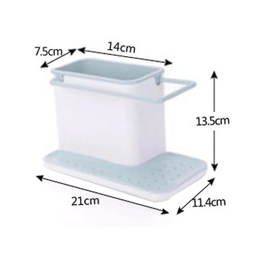 Kitchen Sink Organiser 3 in 1 Plastic Storage Cutlery Rack Grey and White