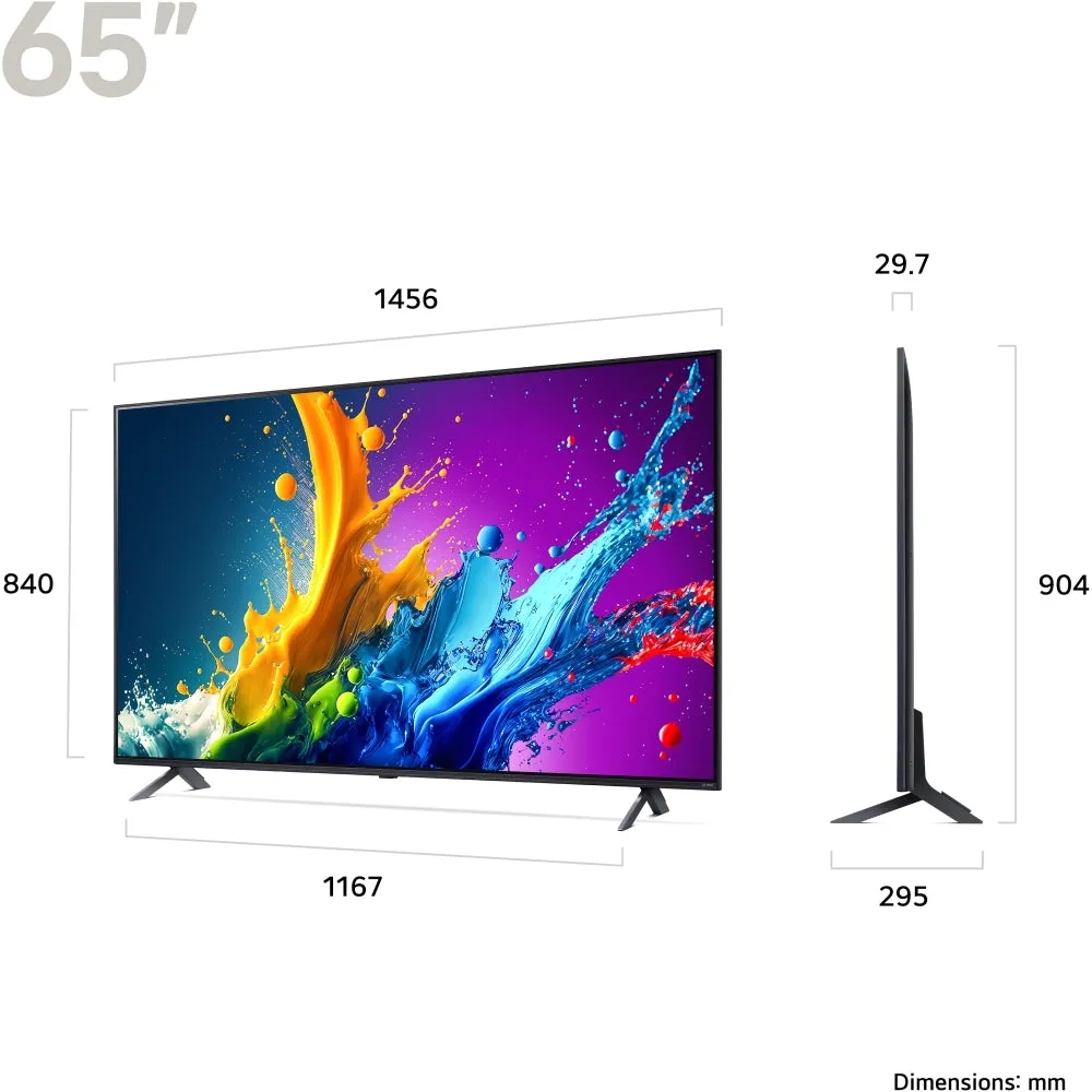 LG 65QNED80T6A 65" QNED 4K Smart TV, 4K Ultra HD, Blue, E Rated