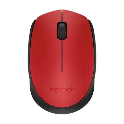 Logitech M171 Wireless Mouse, 2.4 GHz with USB Mini Receiver, Optical Tracking - Red