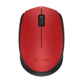 Logitech M171 Wireless Mouse, 2.4 GHz with USB Mini Receiver, Optical Tracking - Red