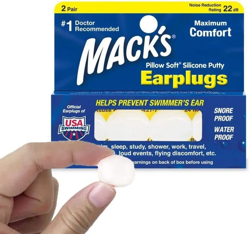 Macks Pillow Soft Earplugs - White - 2-Pair Box