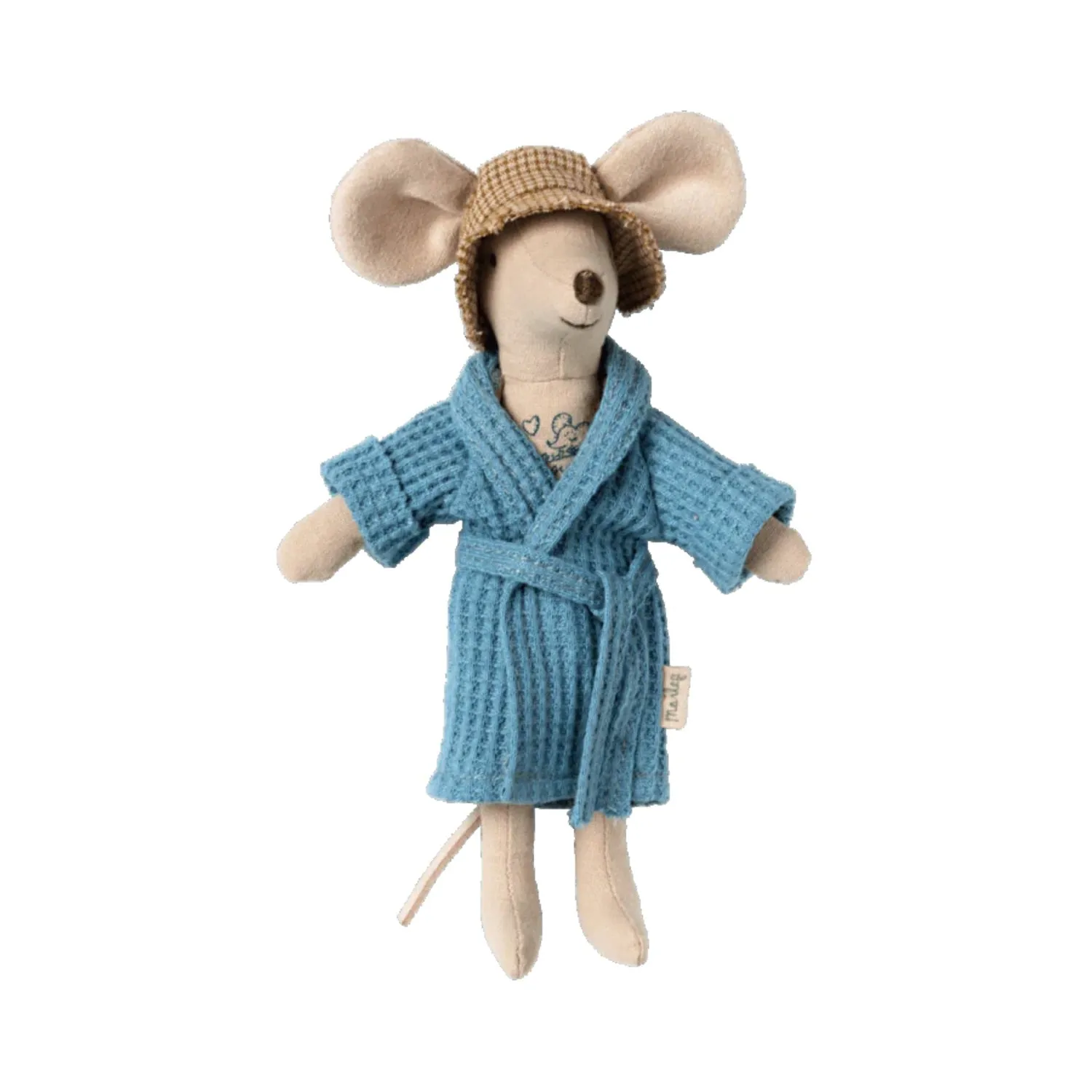 Maileg Bathrobe Dusty Blue Dad/Mum Mouse