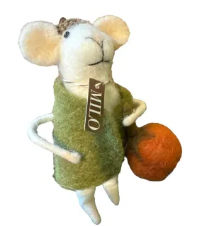 Milo Mouse with Pumpkin Figurine