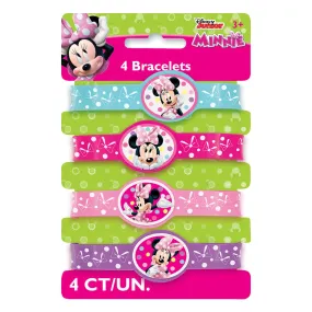 Minnie Bowtique Rubber Bracelets, 4 Count