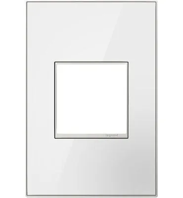 Mirror White-on-White,  1-Gang Wall Plate