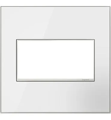 Mirror White-on-White,  2-Gang Wall Plate