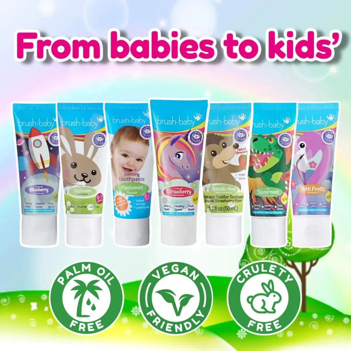 Natural Strawberry Kids Toothpaste - 3 Pack