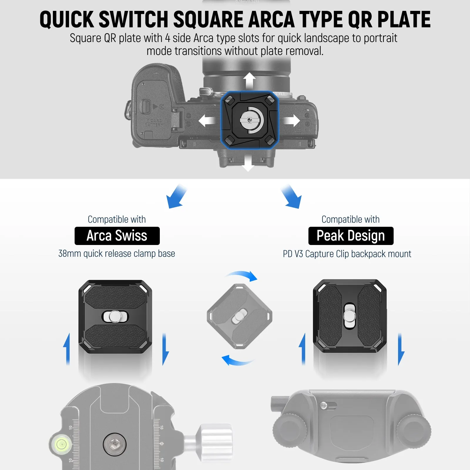 NEEWER 2 Pack Arca Type Quick Release Plate