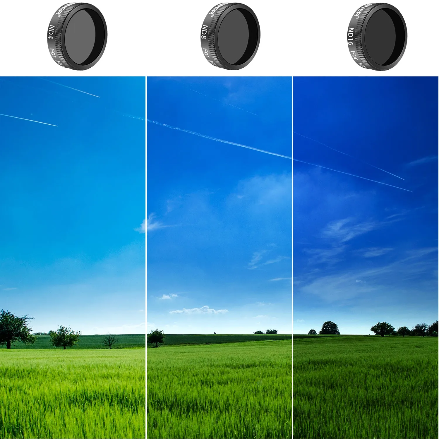 NEEWER 3 Pieces Pro ND Filter Kit For DJI Mavic Air Drone