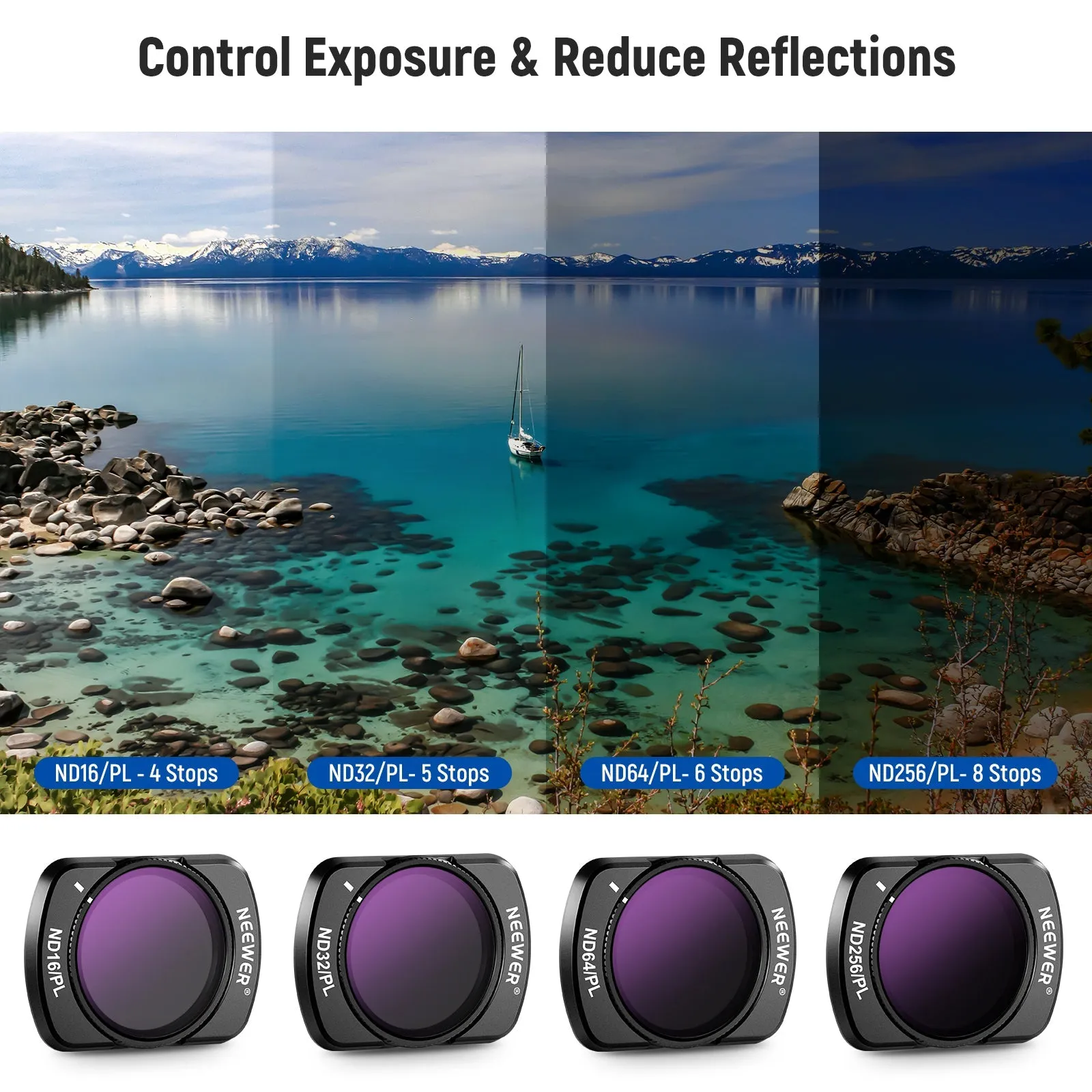 NEEWER 6 Pack Magnetic ND/PL UV CPL Filters Set compatible with DJI OSMO Pocket 3