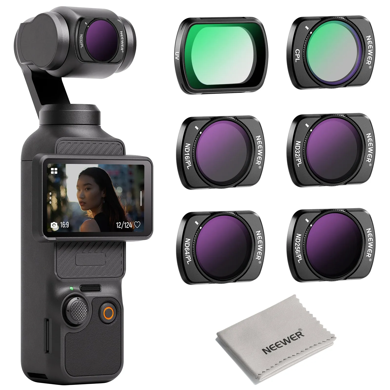 NEEWER  6 Pack Magnetic ND/PL UV CPL Filters Set for DJI OSMO Pocket 3