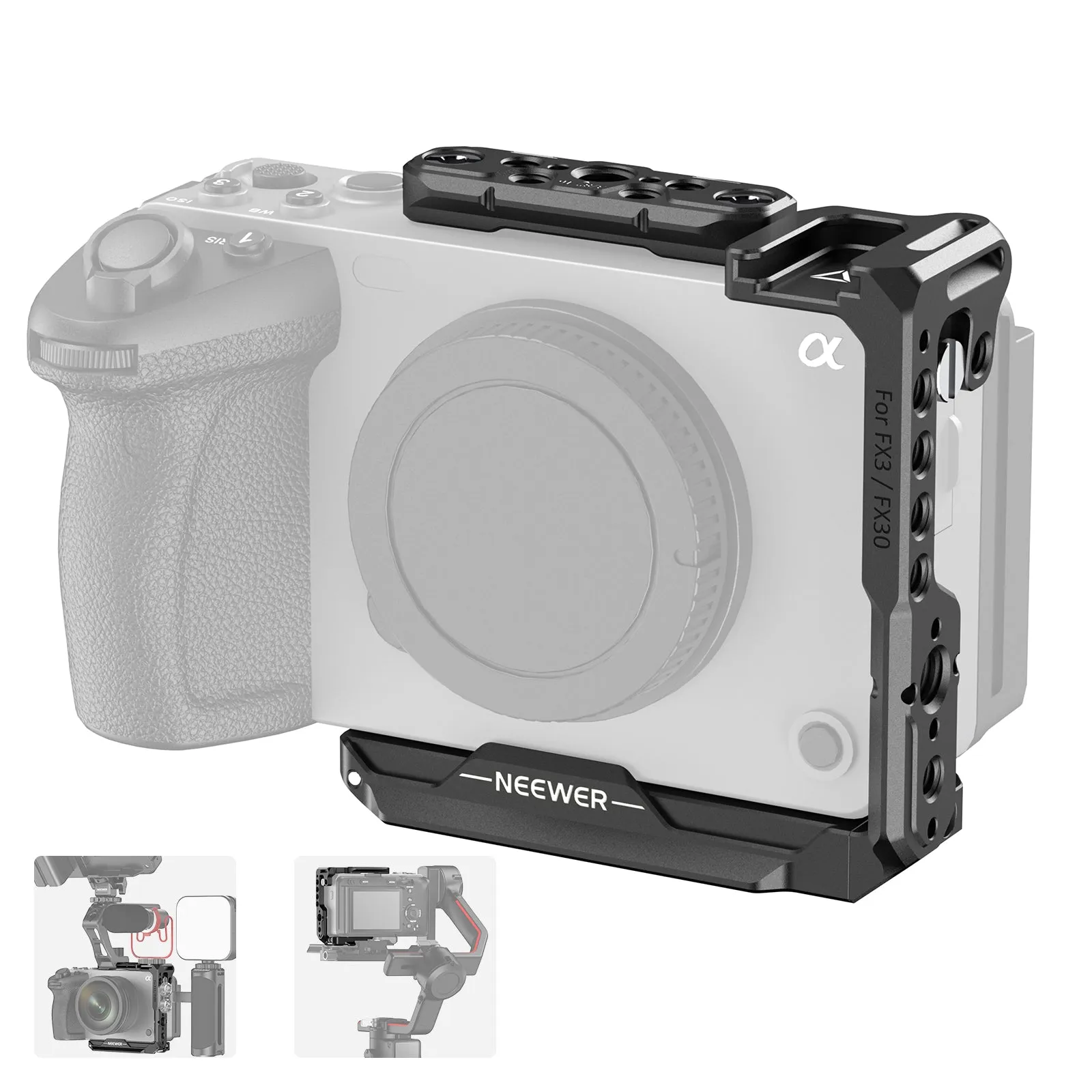 NEEWER CA046 Aluminum Alloy Half Camera Cage for Sony FX3/FX30