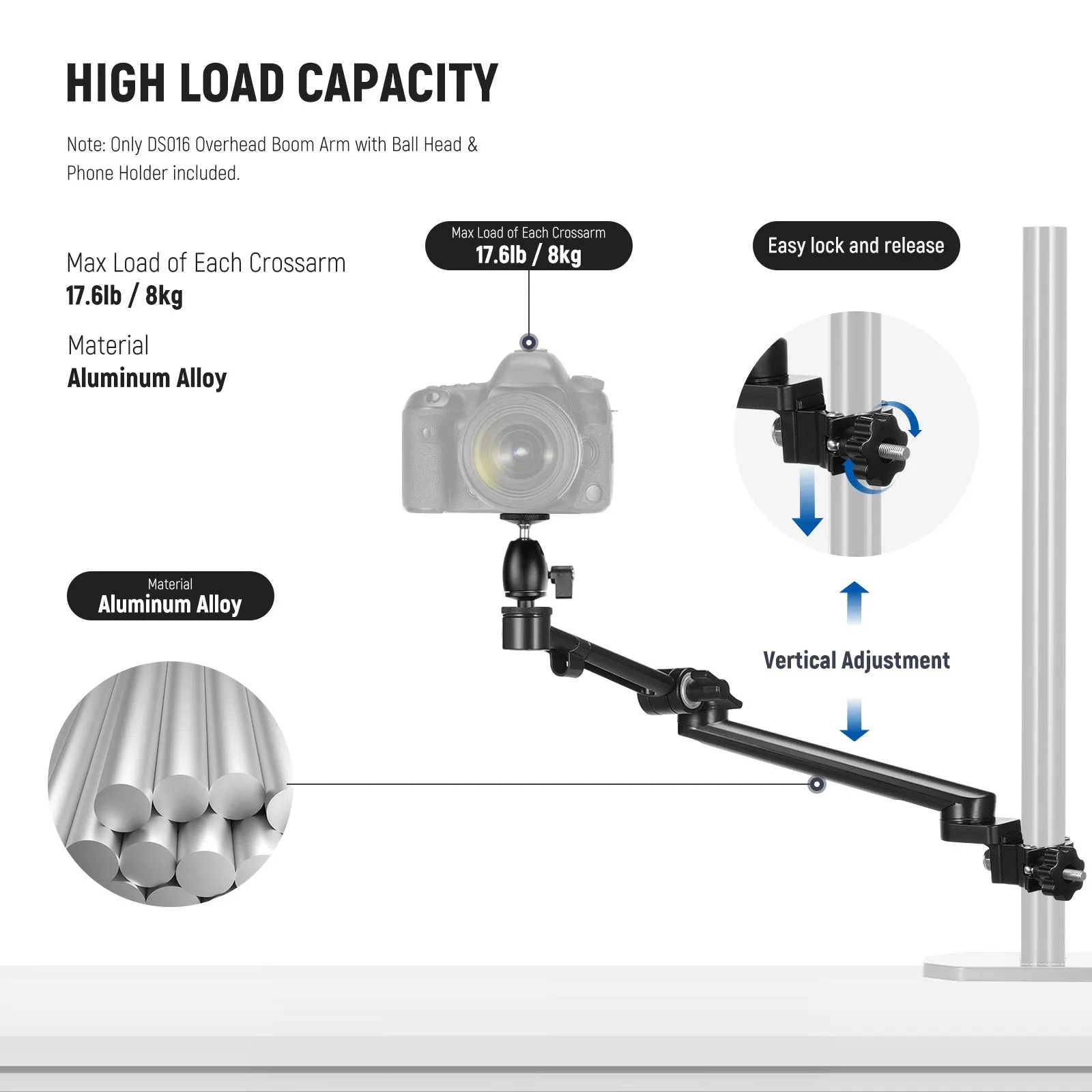 NEEWER DS016 Camera Rig Boom Arm Desk Mount