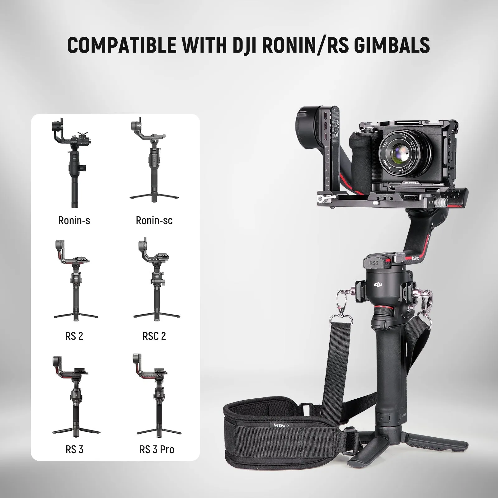 NEEWER GA014 Strap Kit for DJI RS4 RS4 Pro RS3 RS3 Pro RS2 RSC2 Ronin SC Gimbal