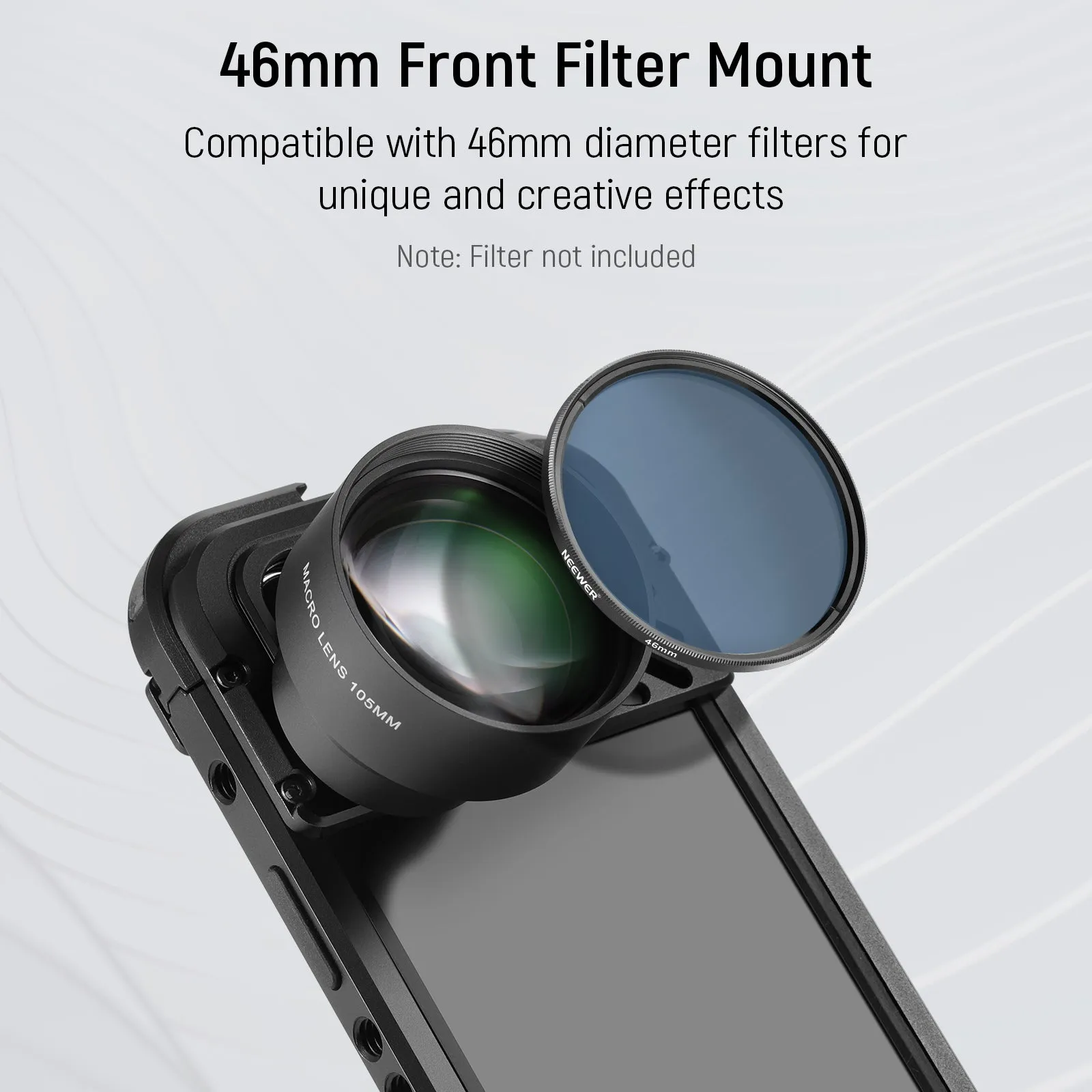 NEEWER LS-26 105mm HD Macro Lens For iPhone Samsung Phone Cage