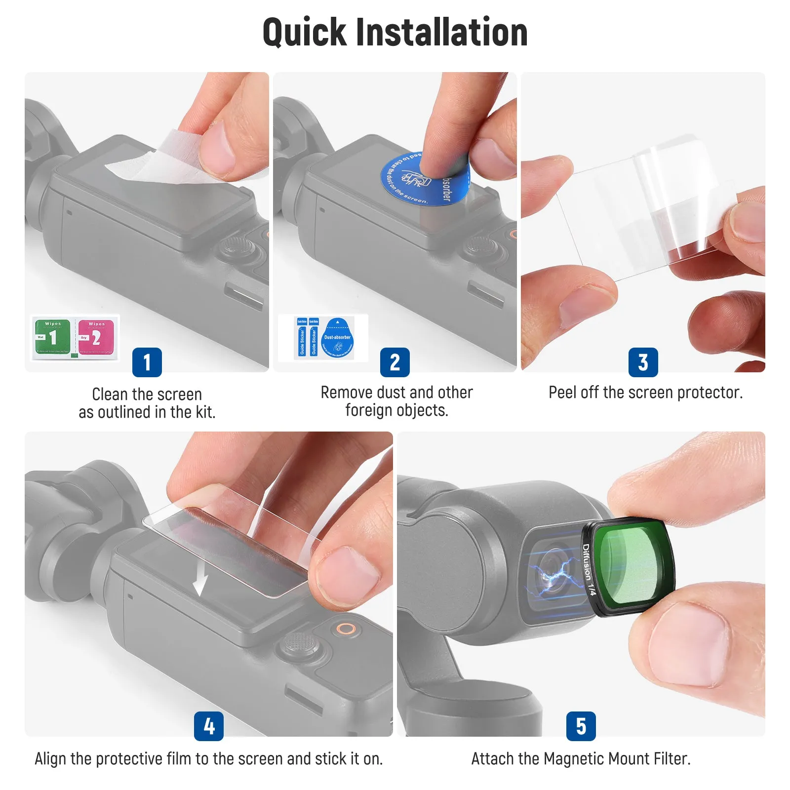 NEEWER Magnetic Black Diffusion Filter for DJI OSMO Pocket 3