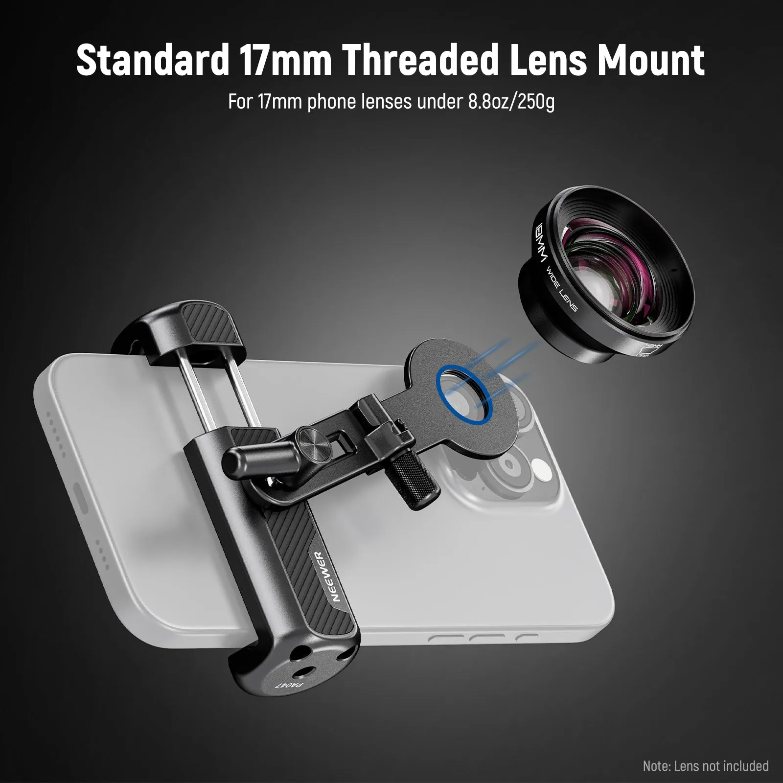 NEEWER PA047 Universal Phone Camera Lens Clamp for 17mm Phone Lenses