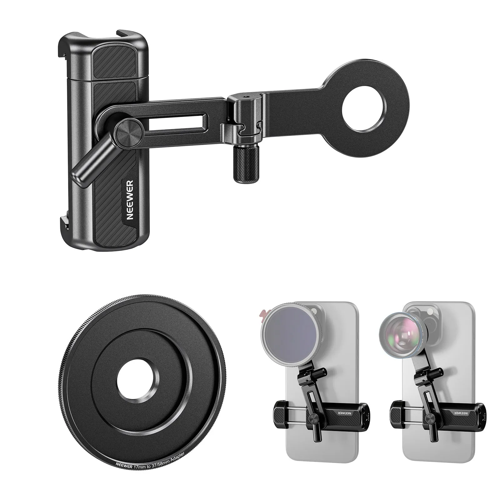 NEEWER PA047 Universal Phone Camera Lens Clamp for 17mm Phone Lenses