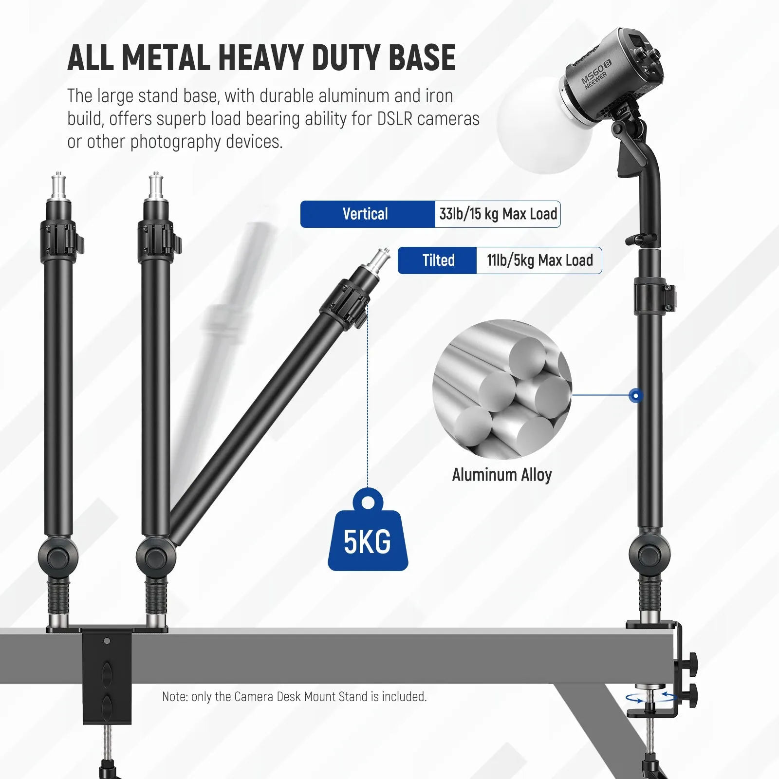 NEEWER  STDB3560 Upgraded C Clamp Desk Mount