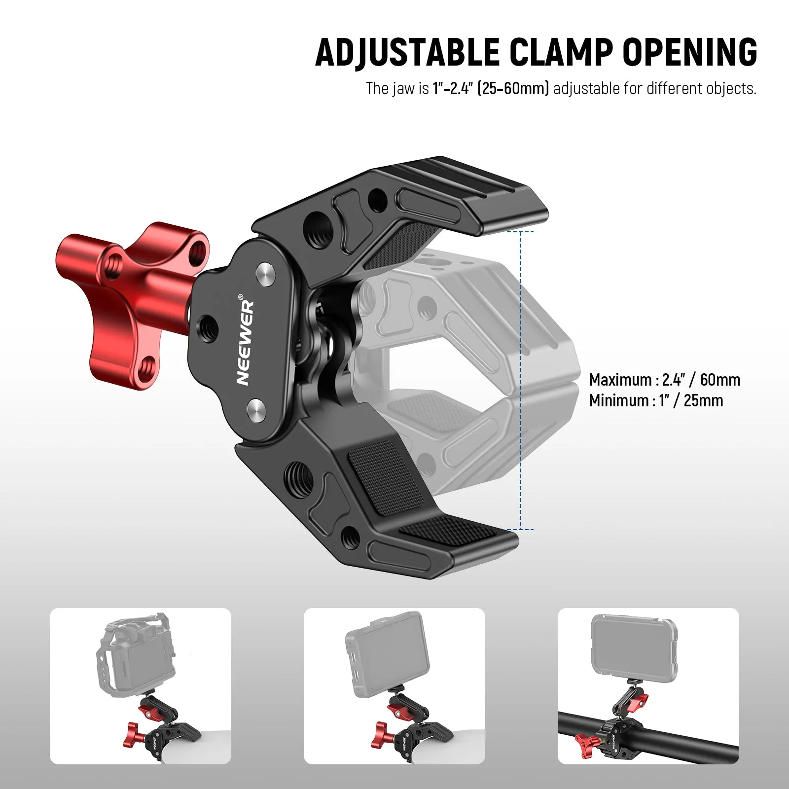 NEEWER UA023 Super Clamp with Dual Ballhead Magic Arm