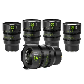 NiSi ATHENA PRIME Full Frame Cinema Lens Kit with 5 Lenses 14mm T2.4, 25mm T1.9, 35mm T1.9, 50mm T1.9, 85mm T1.9   Hard Case (E Mount | No Drop In Filter)