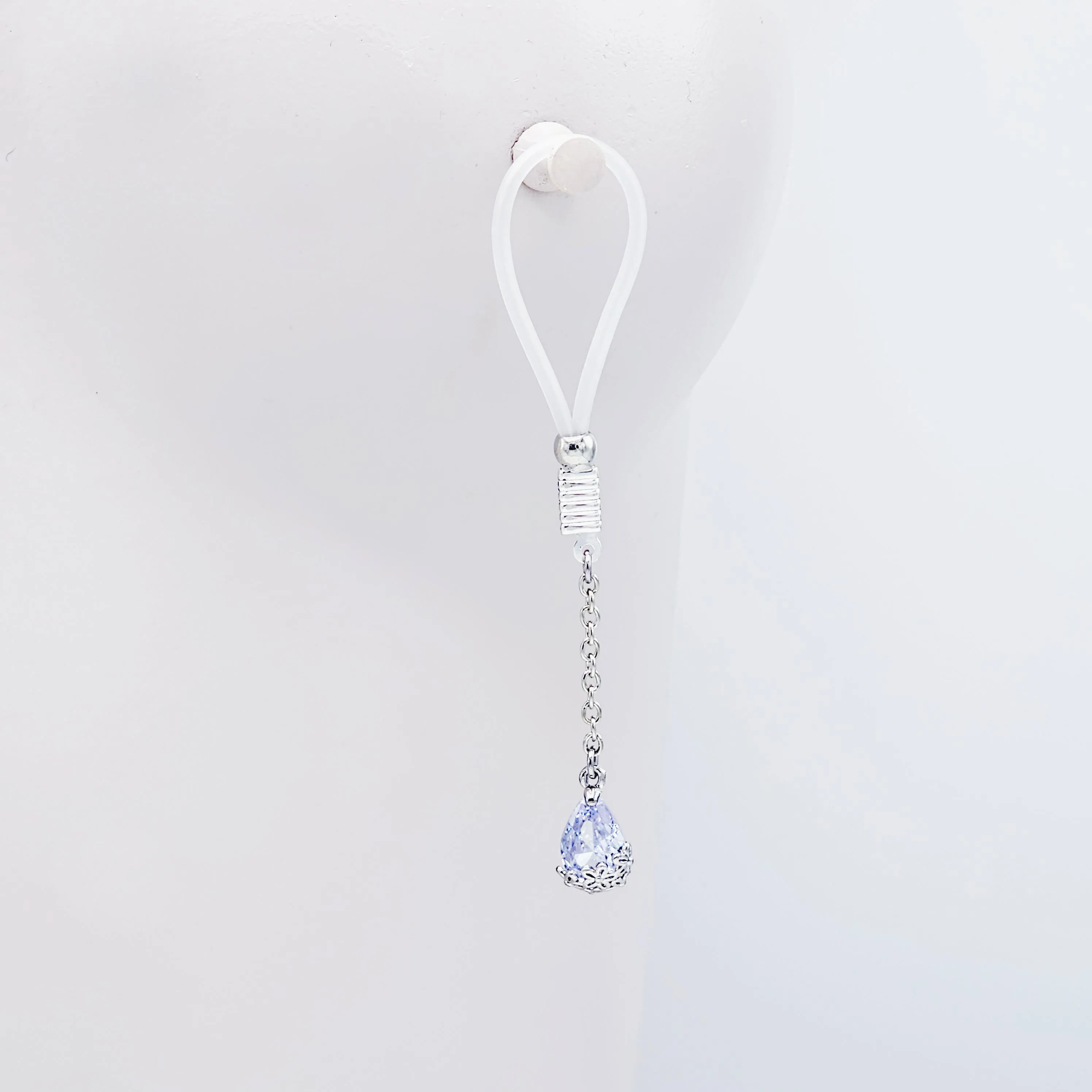 Non Piercing Nipple Dangles on Nipple Nooses or Clamps with Dazzling Cubic Zirconia Pendants.