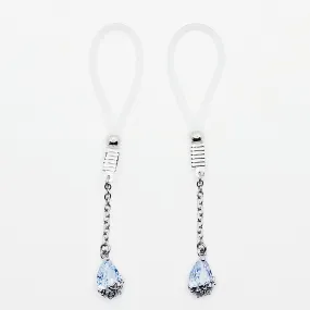 Non Piercing Nipple Dangles on Nipple Nooses or Clamps with Dazzling Cubic Zirconia Pendants.