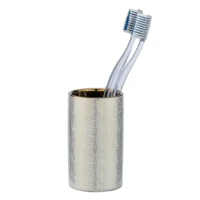 Nuria Ceramic Toothbrush Tumbler White Gold