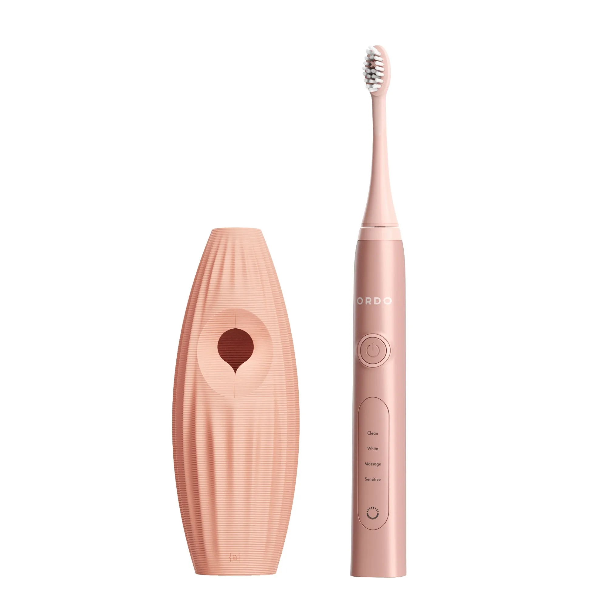 Ordo Sonic  Toothbrush & {access}ories Handle - Apricot Curved Large Vertical