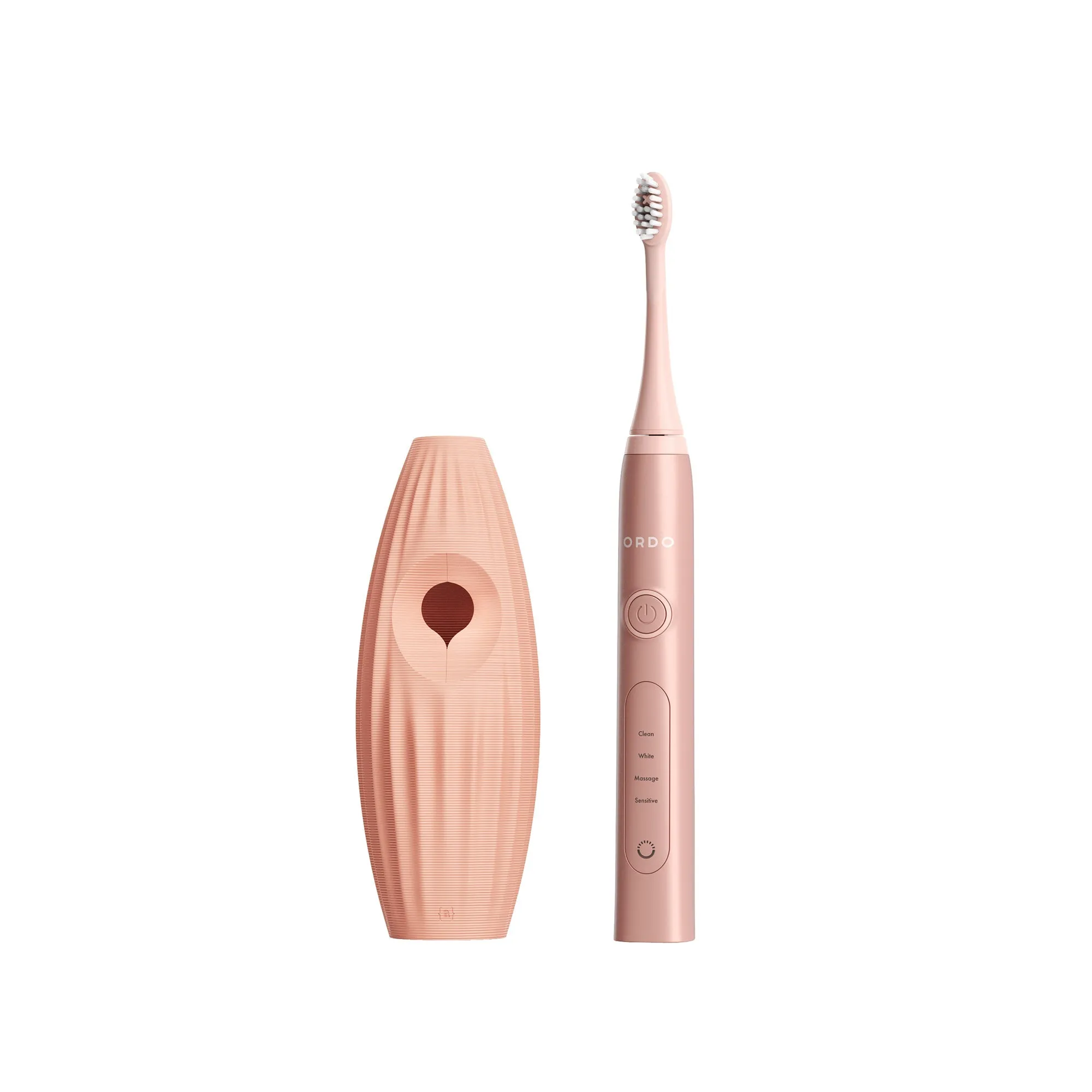 Ordo Sonic  Toothbrush & {access}ories Handle - Apricot Curved Large Vertical