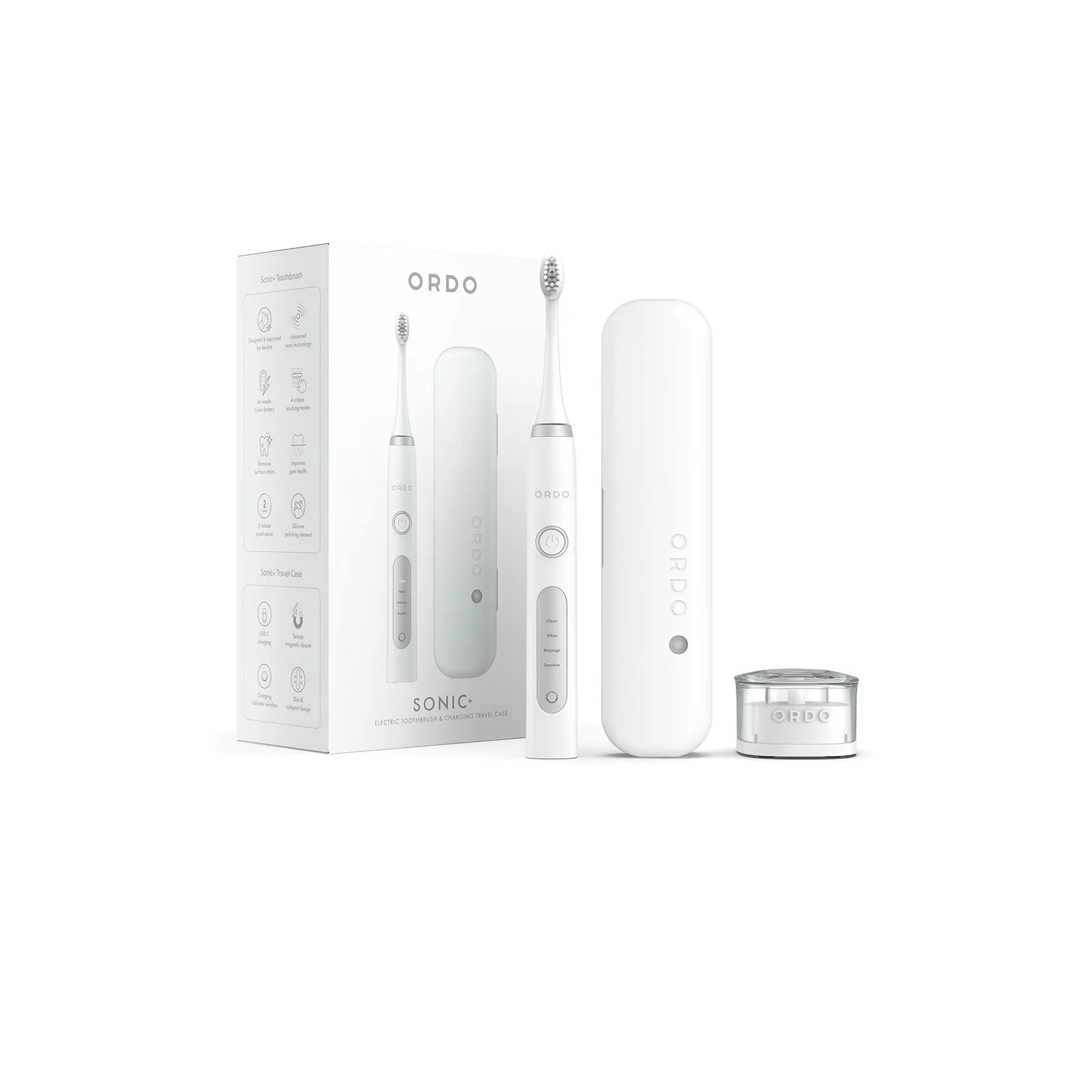 Ordo Sonic  Toothbrush & Charging Travel Case - White