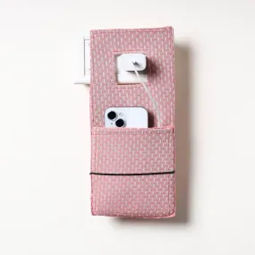 Pink - Jacquard Weave Cotton Mobile Charging Holder