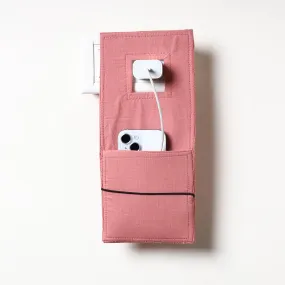 Pink - Plain Cotton Mobile Charging Holder