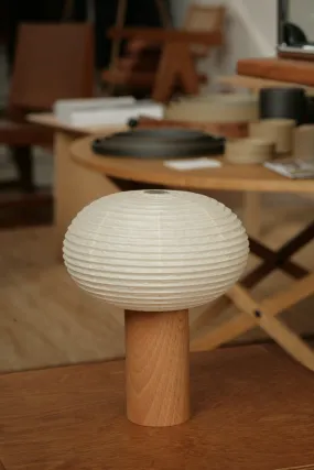 Pre-Order: Oval Washi-Paper Battery Torch Lamp with Ash Wood Base