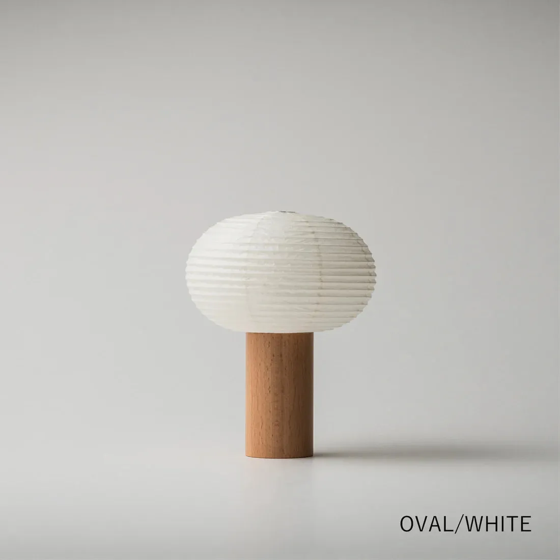 Pre-Order: Oval Washi-Paper Battery Torch Lamp with Ash Wood Base