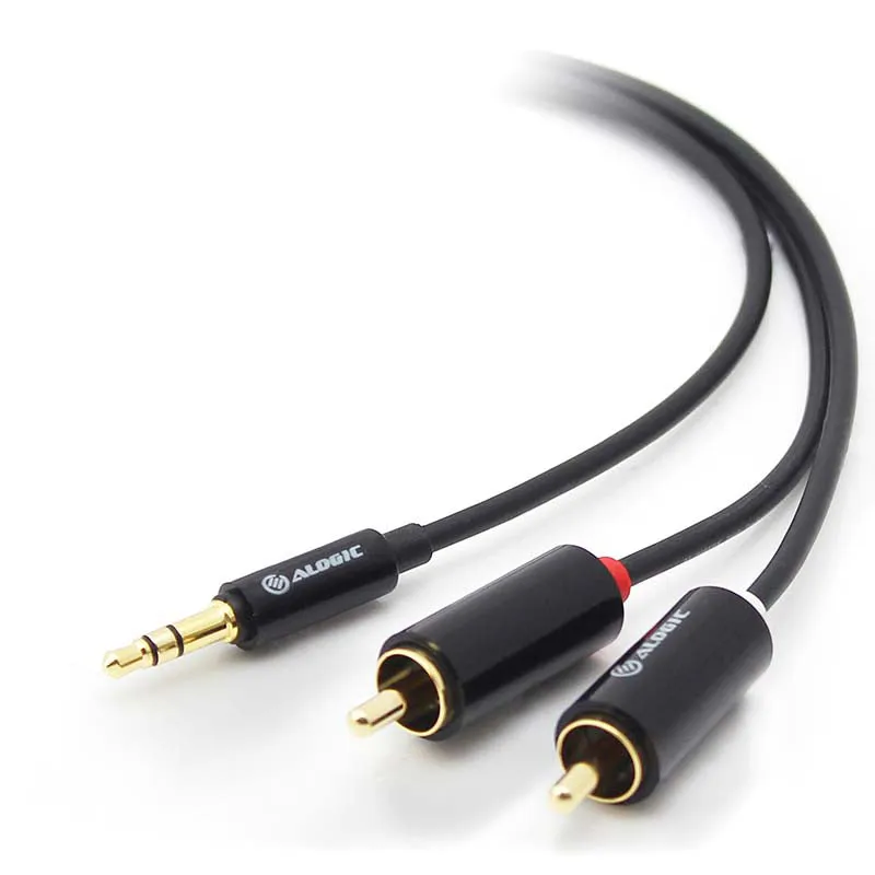 Premium 3.5mm Stereo Audio to 2 X RCA Stereo Male Cable - (1) Male to (2) Male