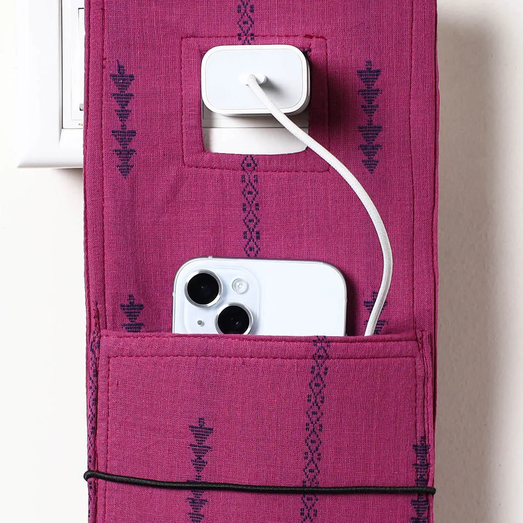 Purple - Jacquard Weave Cotton Mobile Charging Holder