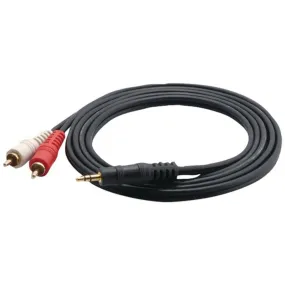 Pyle Pro PCBL42FT6 12-Gauge Dual RCA Males to 3.5mm Stereo Male Y-Cable, 6ft