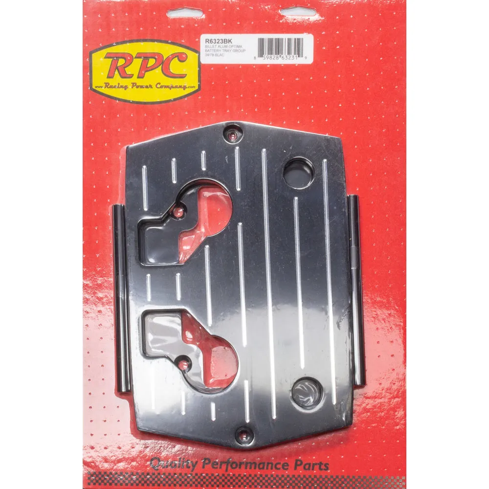 Racing Power Optima Alum Ball Milled Battery Tray Black