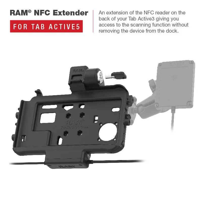 RAM® Low-Profile Locking Power   Single USB Dock for Tab Active5 & 3 (RAM-HOL-SAM58CPKLT-AU)