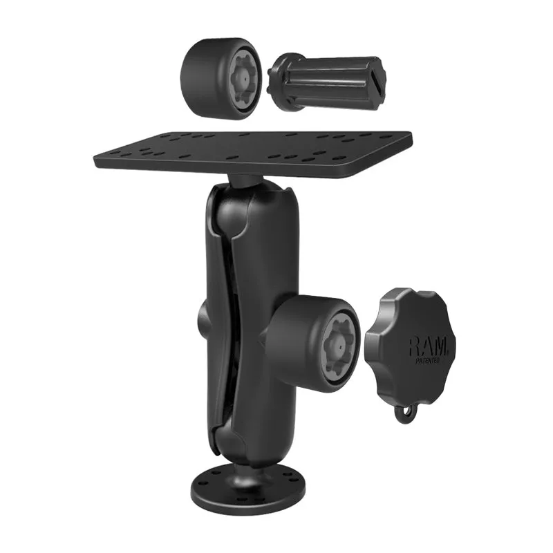 RAM® Pin-Lock™ Marine Electronic Mount with Gimbal Knob - C Size Medium