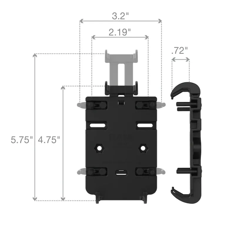 RAM® Quick-Grip™ Phone Mount with Yoke Clamp Base (RAM-B-121-PD3)