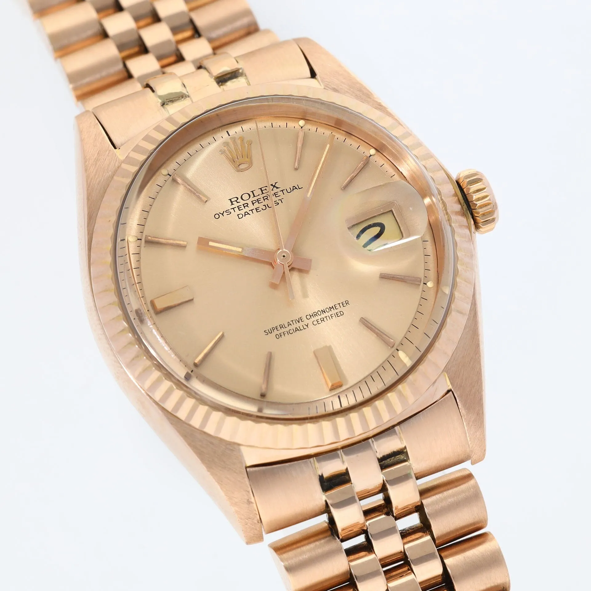 Rolex Datejust 1601 “Pink on Pink” Rose Gold Case, Bracelet and Dial