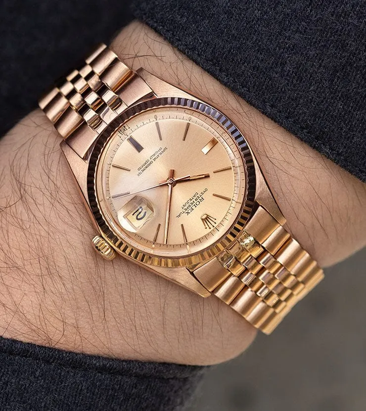 Rolex Datejust 1601 “Pink on Pink” Rose Gold Case, Bracelet and Dial