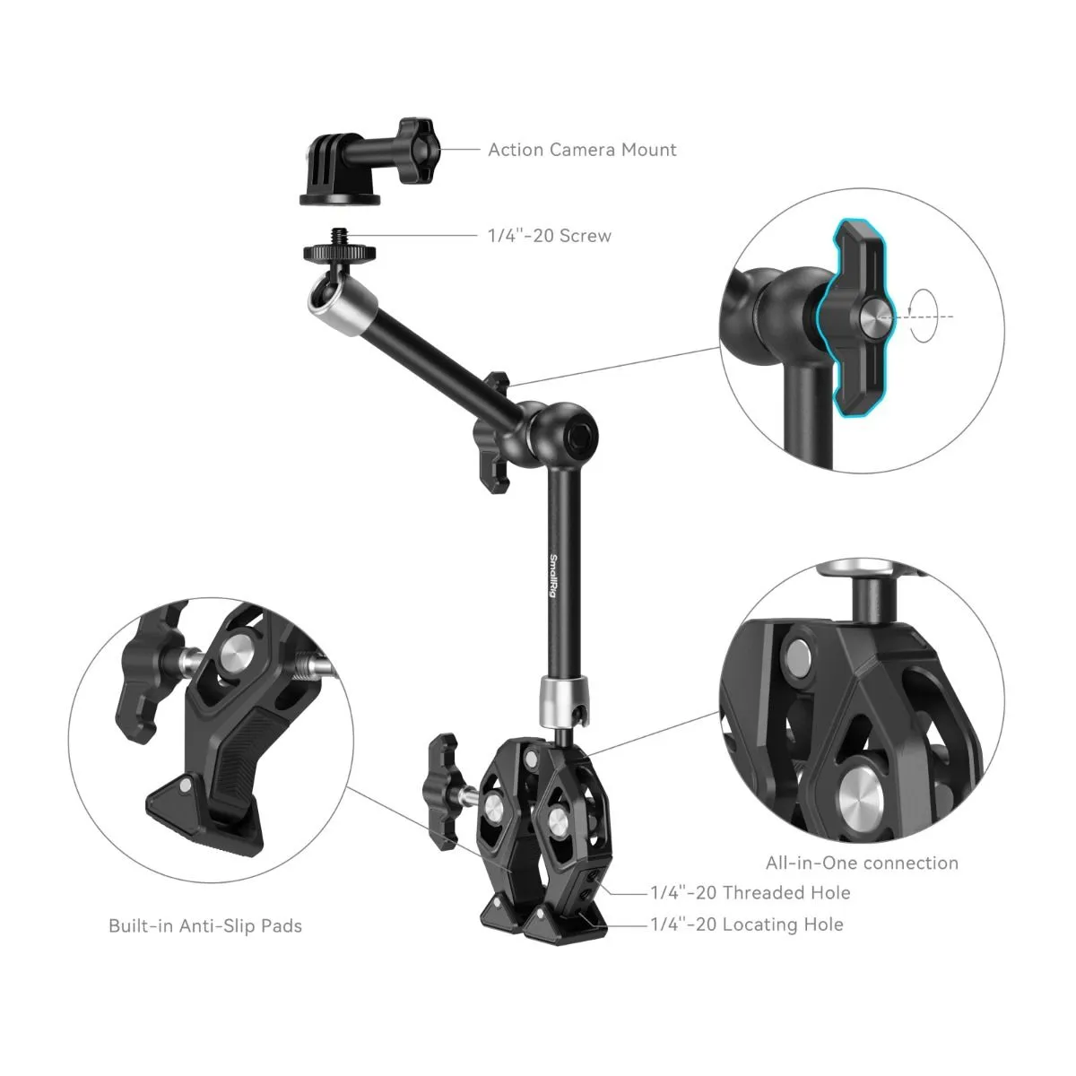 SmallRig Crab-Shaped Clamp with Magic Arm 4454