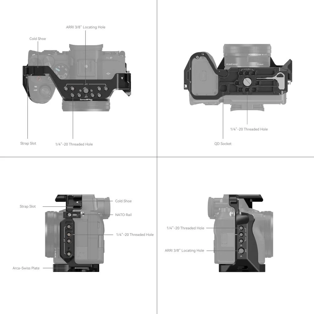 SmallRig Full Cage for Sony Alpha 7R V / Alpha 7 IV / Alpha 7S III / Alpha 1 / Alpha 7R IV 3667B