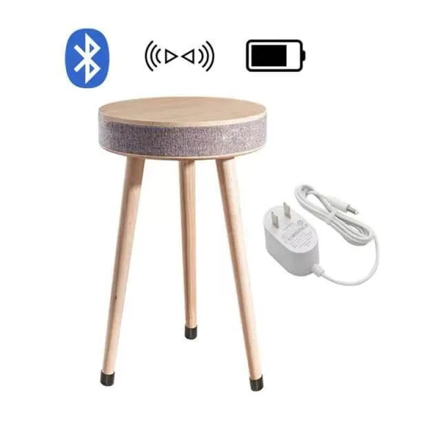 Smart Wooden Bluetooth Speaker Wireless Charging Coffee Side Table